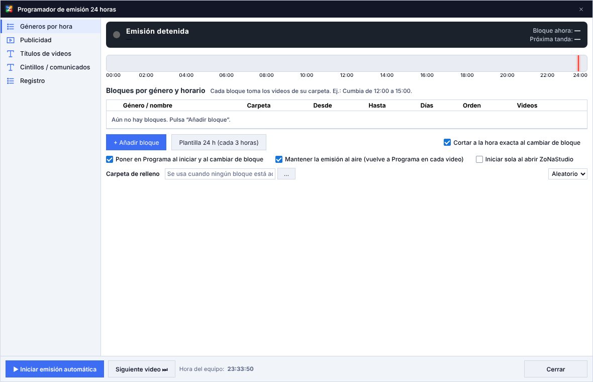 Programador de emisión 24 horas