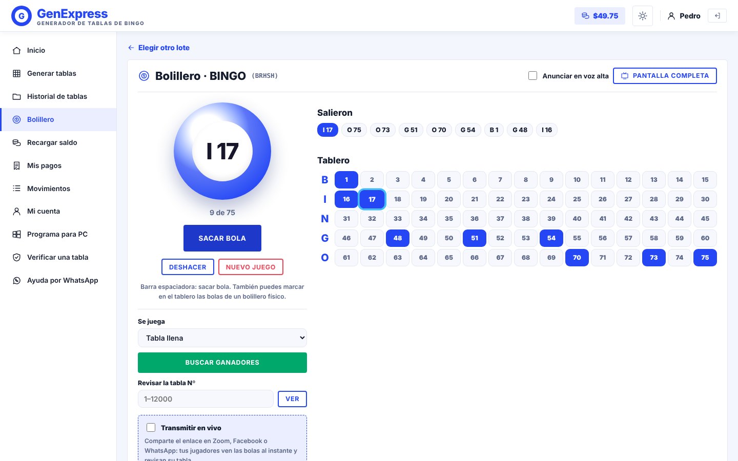 GenExpress · Bolillero